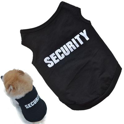 Security Dog Vest Summer Dog Clothes XS-L Black Pet Puppy T Shirts For Small Dogs Chihuahua Yorkie Pug Cat Vest Costume