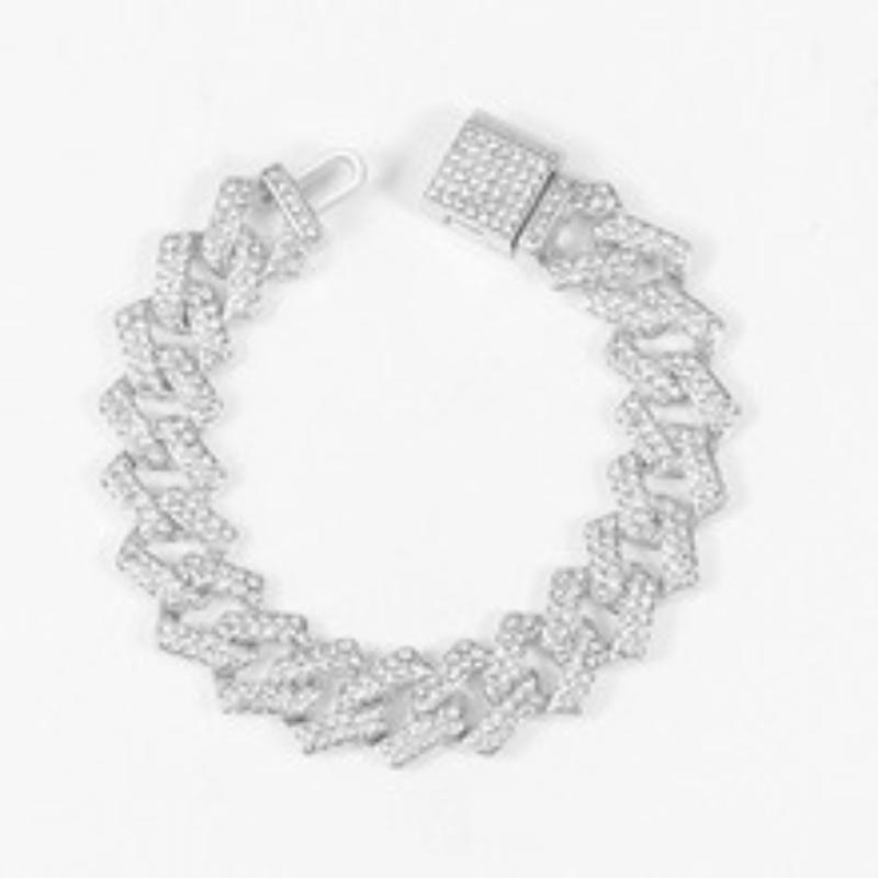 Chaîne Cubaine Tendance Style Hip Hop Homme Alliage Plein Diamant Mode Explosive Collier Vente Chaude en Europe et en Amérique