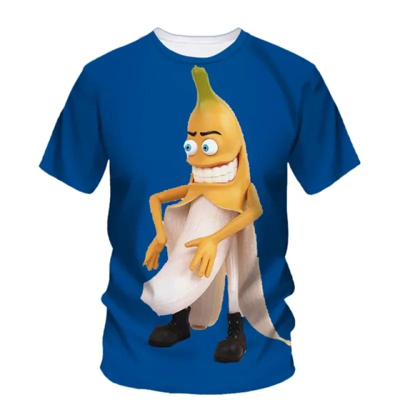 

Новые летние женские футболки с забавным мультяшным бананом и 3D принтом, повседневная модная трендовая уличная одежда большого размера с круглым вырезом и короткими рукавами 8XL