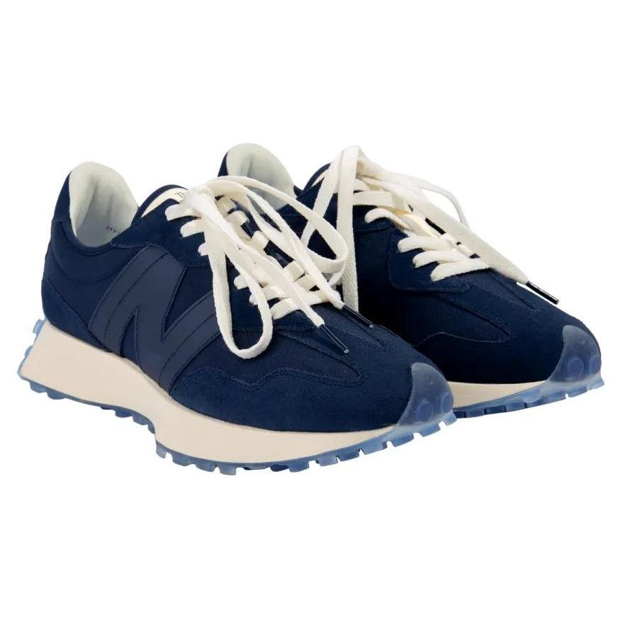 New Balance Nb 327 Retro Fabric Leather Cushioning Durable Lightweight Low Top Running Shoes Unisex sneaker Navy MS327AAB