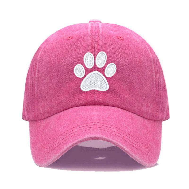Dog Paw Vintage Washed Cotton High Quality Embroidery Dad Hat  For Men Women Baseball Cap golf caps Snapback Cap Wholesales