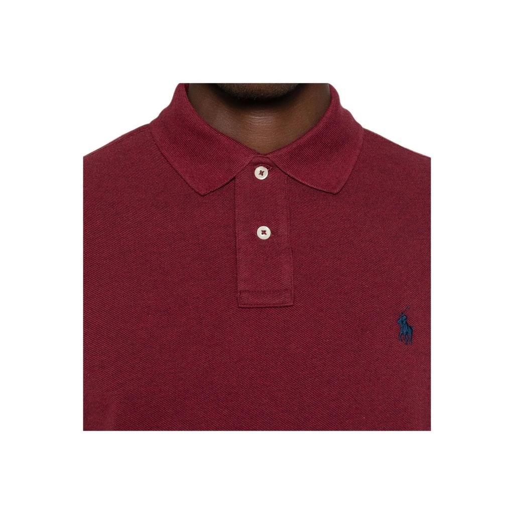 Polo Ralph Lauren Solid Color Pony Embroidered Short Sleeve Polo Shirt Men tops Burgundy 710680784-400