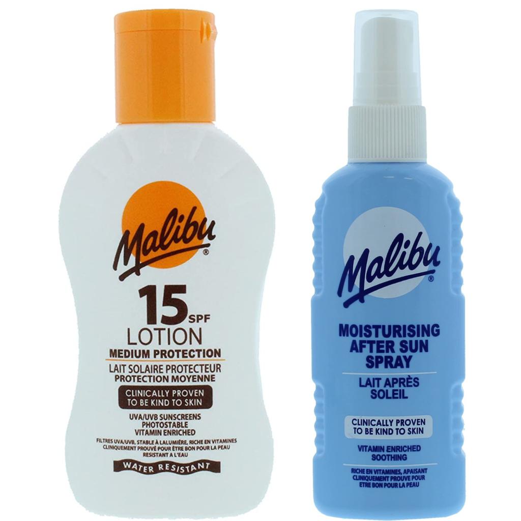 Malibu SPF15 Lotion 100ml + After Sun Spray 100ml
