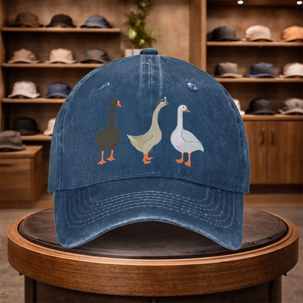 A Baseball Cap with a Unique Colored Goose Print Perfect for Casual Outings This Stylish Hat Is Adjustable And Suitable for Ou