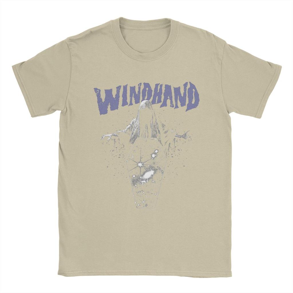 Windhand T Shirts for Men Pure Cotton Vintage T-Shirt Round Collar Tee Shirt Short Sleeve Clothing Printed
