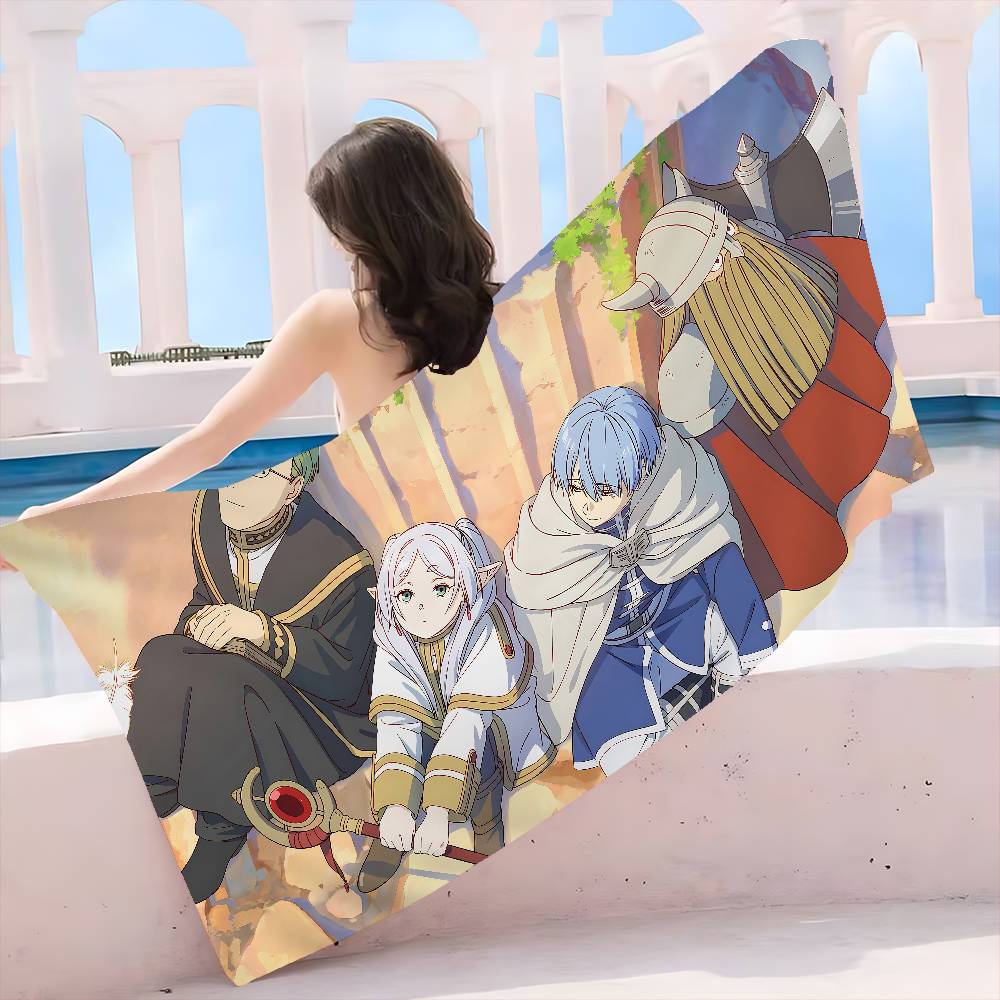 Hot Japan Anime Frieren Microfiber Printed Beach Towel Mountain Climbing Yoga Beach Swimming Running Absorbent Soft Towel