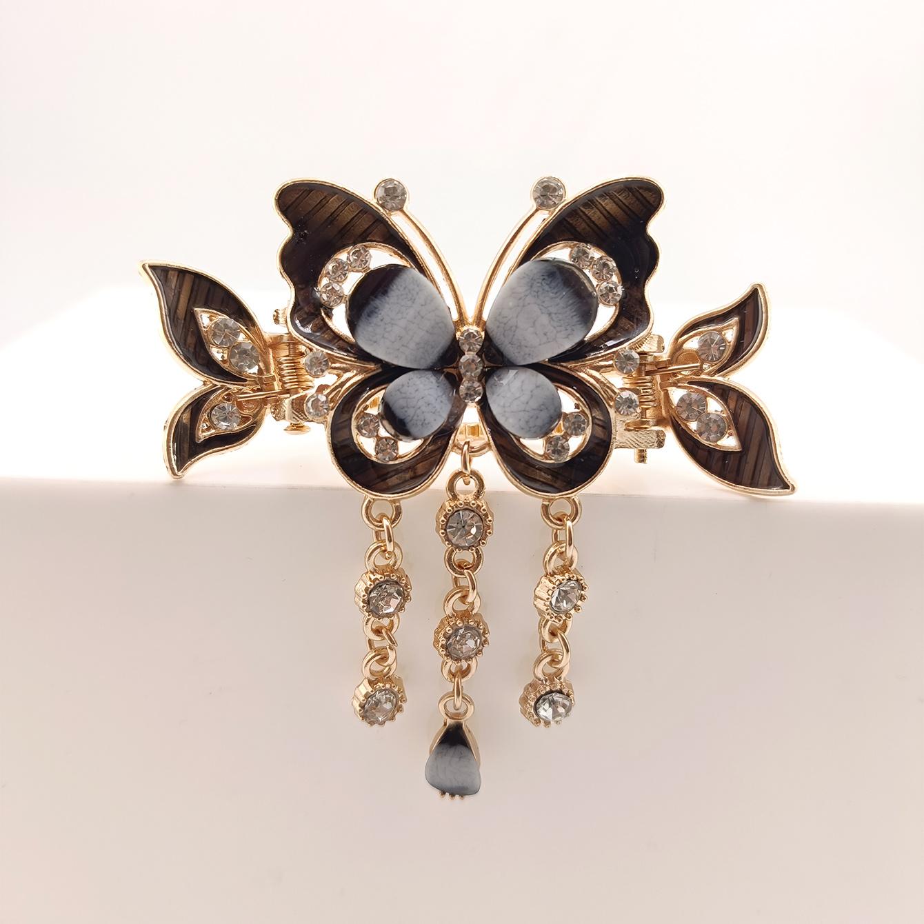 

Модные элегантные заколки-бабочки с кисточками из циркония для женщин в стиле ретро, этнические, маленькие заколки-крабы, головные уборы, ювелирные изделия, подарок