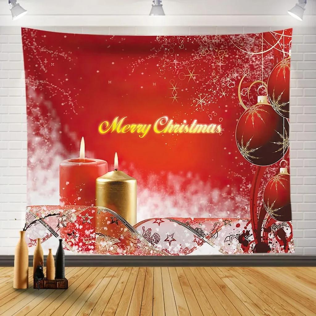 Christmas Party Red Background Tapestry Bedroom Living Room Home Christmas Decoration Tapestry