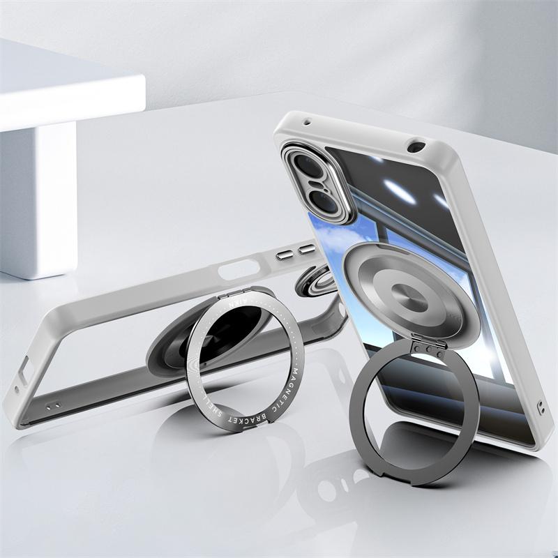 Custodia Magnetica in Metallo e TPU per Sony Xperia 1 VI 10 Supporto Caricatore Wireless Cover Antiurto a 360° per Xperia1 VII Xperia10 VII