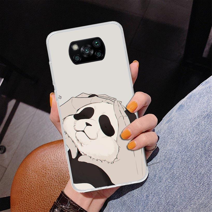 Cartoon Cute Panda Bear Phnoe Case for Xiaomi Poco X5 X6 X7 Pro X4 Gt F7 Ultra M8 M7 Redmi 15C 15 13C 13 12C 12 Unique Cover Coq