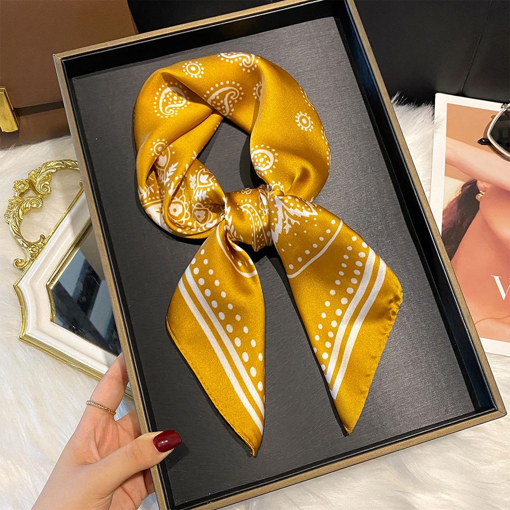 Silk Scarf 70 Imitation Silk Light Luxury Versatile Spring And Summer High-End Printing Women'S Professional Scarf Scarf