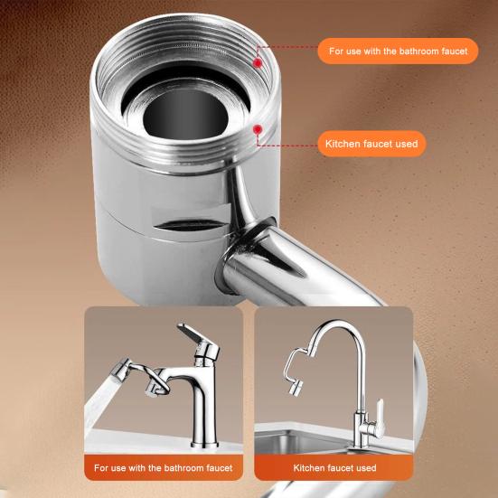 1/2Pcs Faucet Mechanical Arm with Gentle Face Wash Dual Water Jet Mode Rotable Bubbler Extension Rod Faucet Attachment