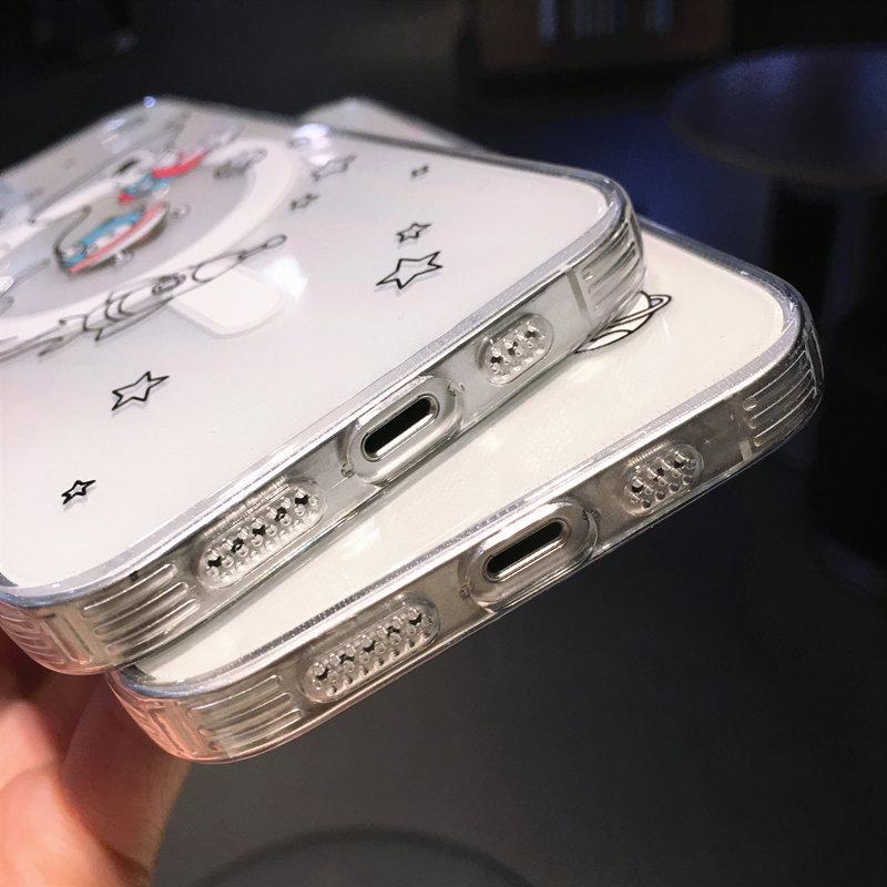 Cartoon Cute Astronaut Wireless Charging Phone Case For Iphone 14 13 12 11 Pro Max 14 Plus 14pro Clear Soft Silicone Back Cover