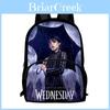 Wednesday Addams Print School Backpack With Spacious Compartments For Students