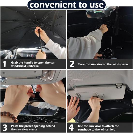 Car Windshield Sun Shade,Foldable Car Shade Umbrella For Blocking Sunlight & Ulating Heat,Portable Windshield Cover Sun Shades Cars Interior