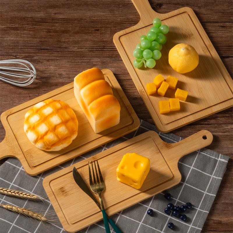 Round Bamboo Wooden Tray: Pizza, Bread, Sushi, Cake, Steak Serving Plate.