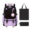 DIY printed primary and secondary school students backpack unisex schoolbag three-piece set