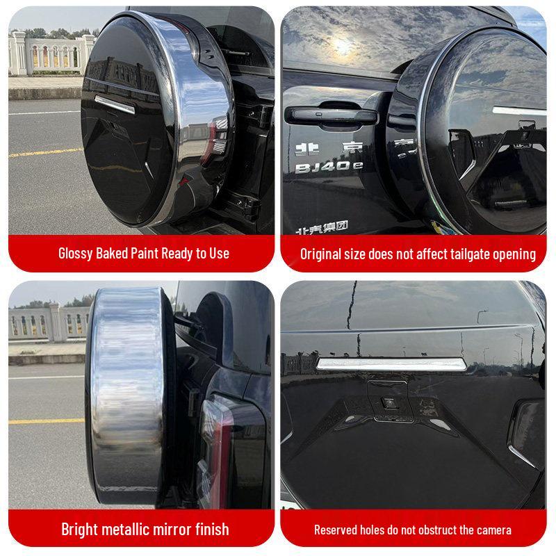 Extended Range Stainless Steel Rear Spare Tire Cover for Beijing BJ40E (Models 13-26)