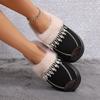 Baotou Cotton Mopping Winter New Round Head Suede Tassel Rhinestone Platform Anti-Slip Semi-Mopping