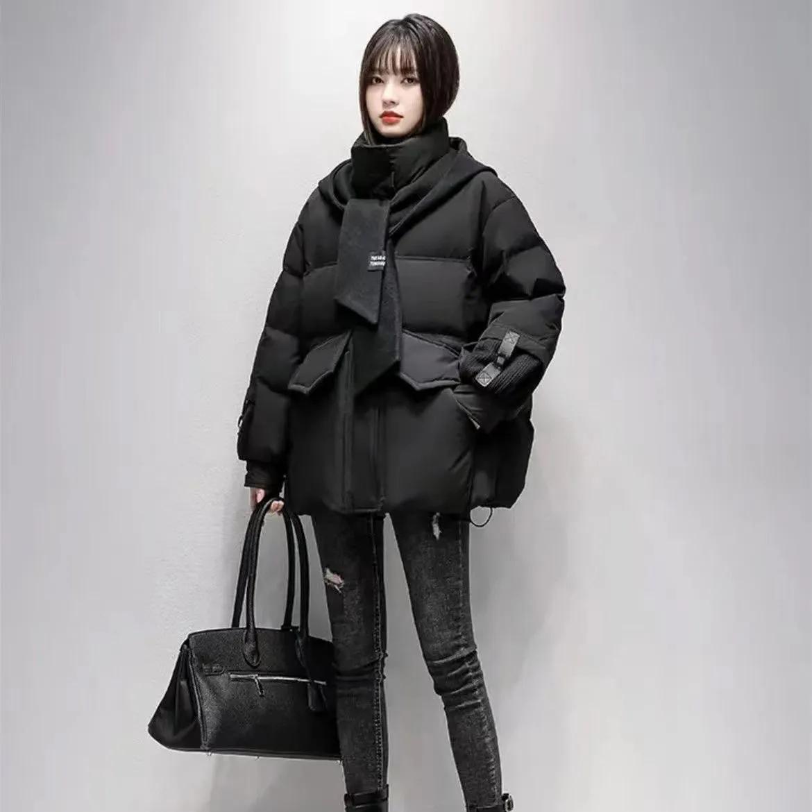 Зимняя новая короткая куртка 2024 года с хлопковой подкладкой — фото 6