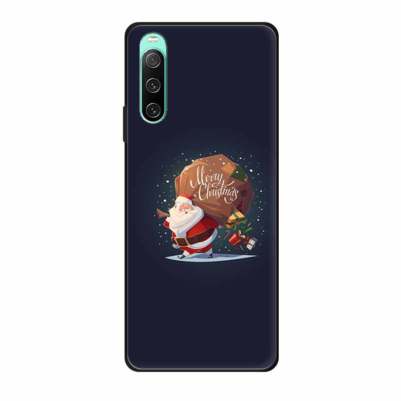 Christmas Phone Cases For Sony Xperia 10 IV Cases Soft TPU Silicone Santa Santa Claus Covers For Xperia 10 IV Cover Bumper Funda