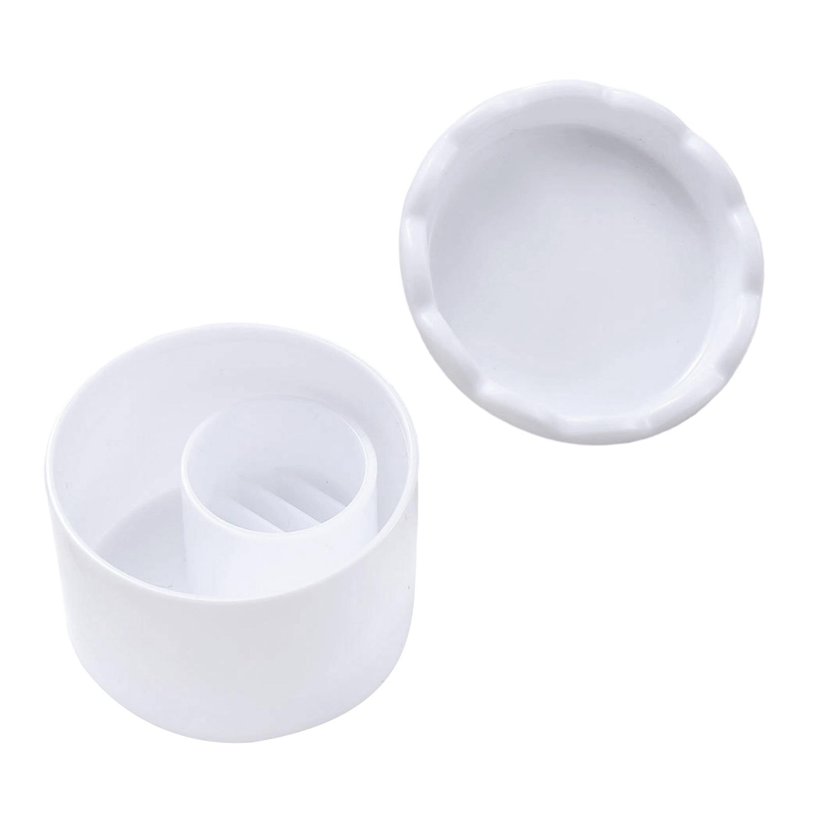 

Профессиональный очиститель кистей для нейл-арта и органайзер для блестящих ручек с пылезащитной крышкой для салонной эффективности, легкая очистка белый