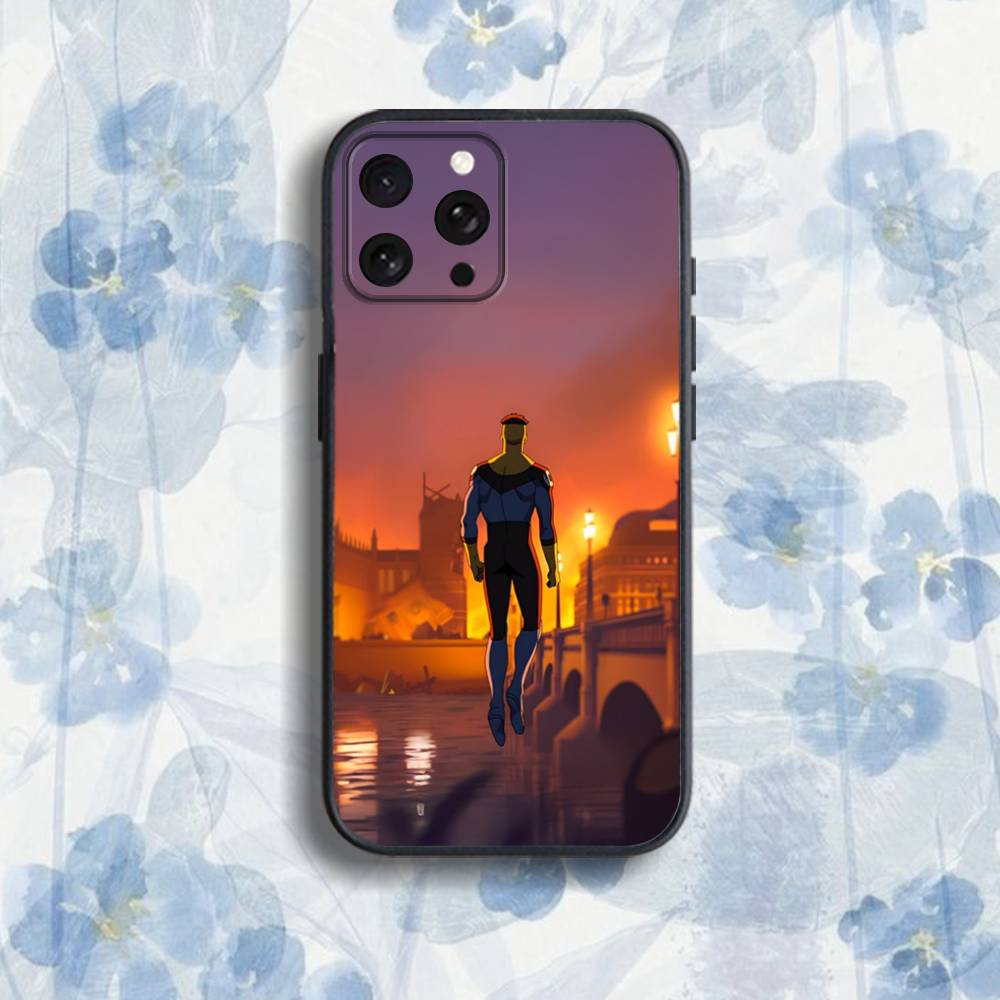 

T-TV I-Invincible Anime Phone Case For iPhone 17,16,15,14,13,12,Pro,Max,Plus,E,SE4,Air,Mini Black Soft Box iPhone17Pro