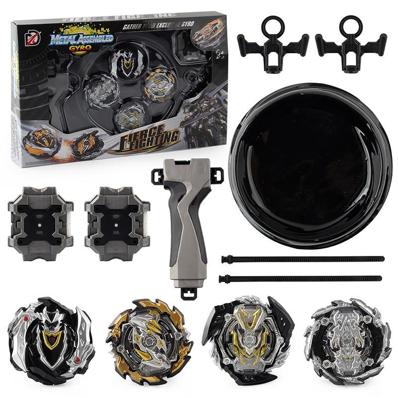Xd168-30b Limited Edition Black Warrior Alloy Spinning Top Duel Set For Kids