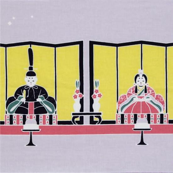 Dyeing Anbo Hand Towel Light Authentic Made in 35cm x 100cm "Hina Doll, Purple" Dyed, 100% Cotton, Tokuoka, Japan,