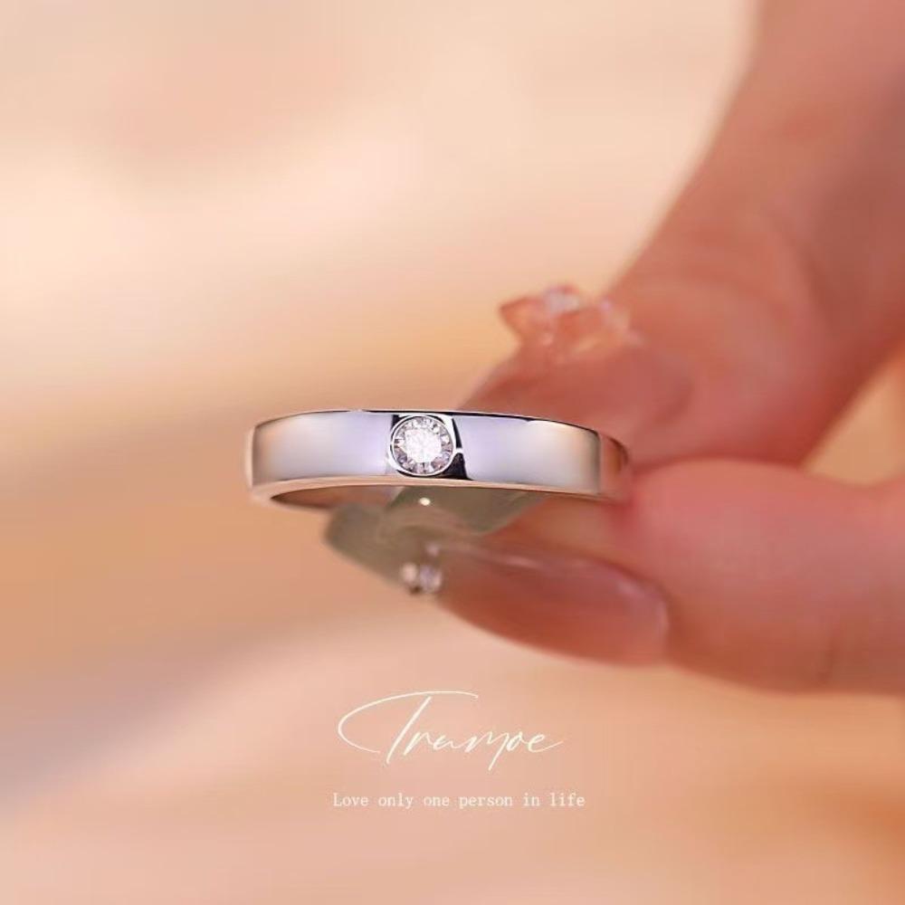 Photo Wedding Ring Couple Ring Alloy Moissanite Ring Full Diamond Exquisite Wedding Ring Props Versatile and Non-fading Daily Photo Wedding