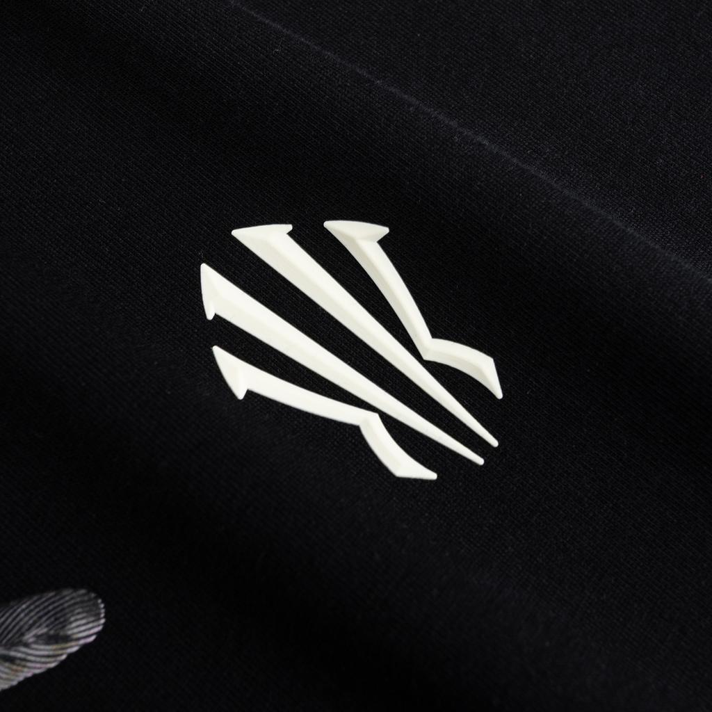 Anta Kyrie Series Basketball Tribal Style Classic Feather Simple Comfortable Casual Round Neck Pullover Loose Short Sleeve T-Shirt 172621106-3