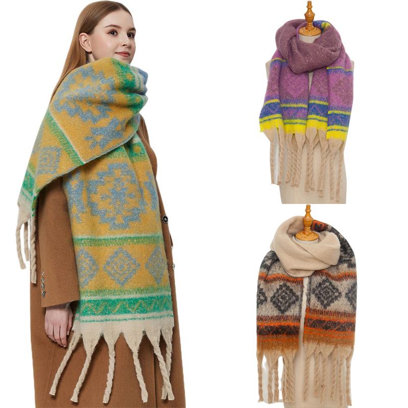 

Mohair Jacquard Spot Shawl Circle Yarn Autumn and Winter Imitated Thick Scarf