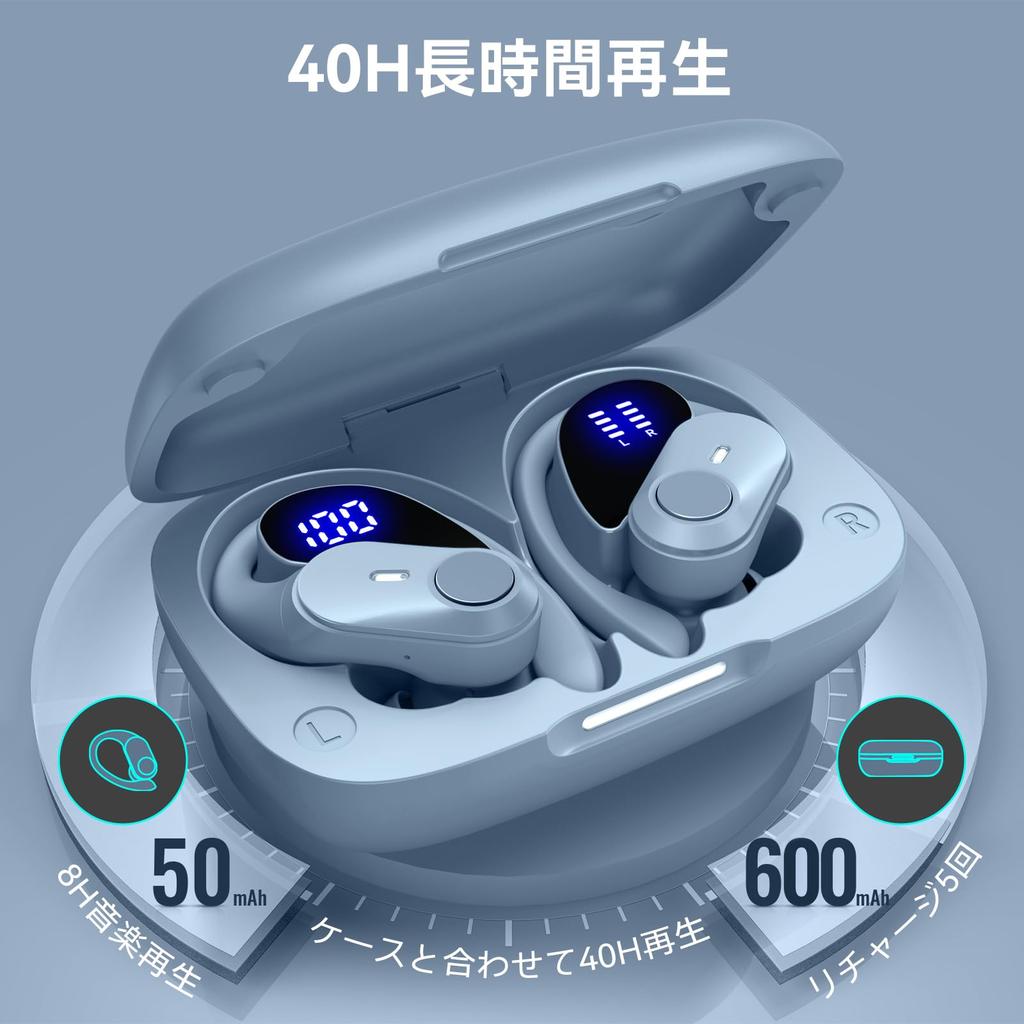 Wireless Bluetooth Up To 40 Hours of Sound AAC LED No Accidental Comfortable IPX7 Suitable for Web Earphones, Over-the-Ear, Playback, Hi-Fi Quality,