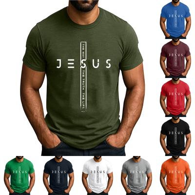 Men's  Popular T-shirt Printed Round Neck Short Sleeve T-shirt