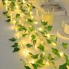 Battery Powered Imitation Leaf  String Light Green Leaf Artificial Leaf Lights  Party Decoration