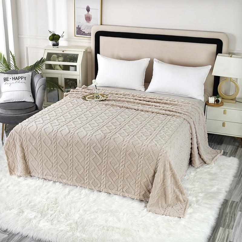 

Двусторонний однотонный флисовый и тафтовый плед для дивана или сна 150x200 cm