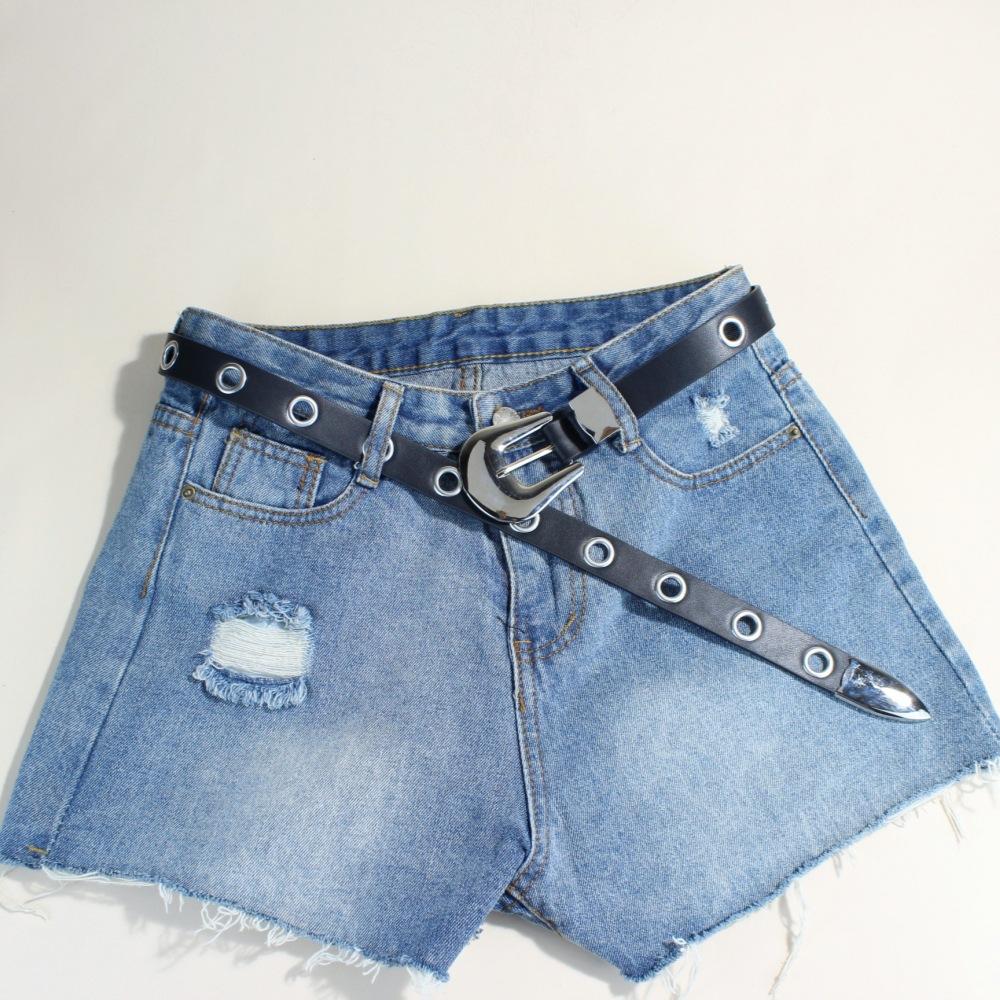 Niche Rivet Decorative Three-Piece Set Button Head Belt Thin Belt Punk Belt Women