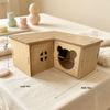 Golden Hamster Wooden House & Climbing Ladder Set - Interactive Hideout Toy