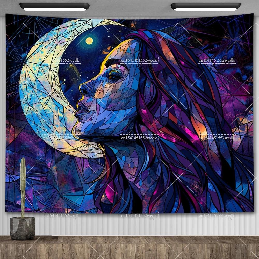 Boho Lotus Flower Wall Hanging Tapestry Colorful Landscape Floral Tapestrys Room Decoration Aesthetic Yoga Mats Altar Cloths