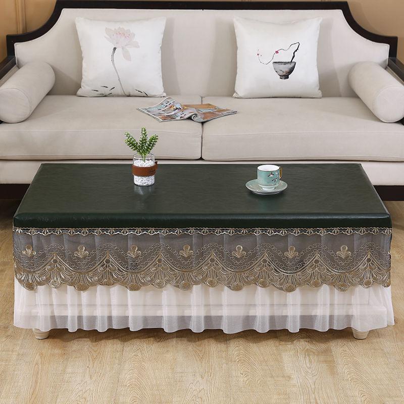 High End European Style White Waterproof Tablecloth Lace Edged Large-sized Mat Thick Household Oil Proof Tea Table Cover