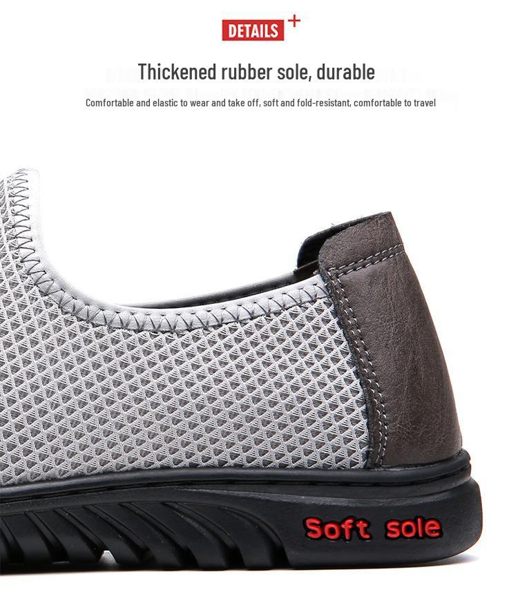 Men's Classic Non-Slip Breathable Leather Sandals - Lightweight & Fashionable Summer Slip-Ons
