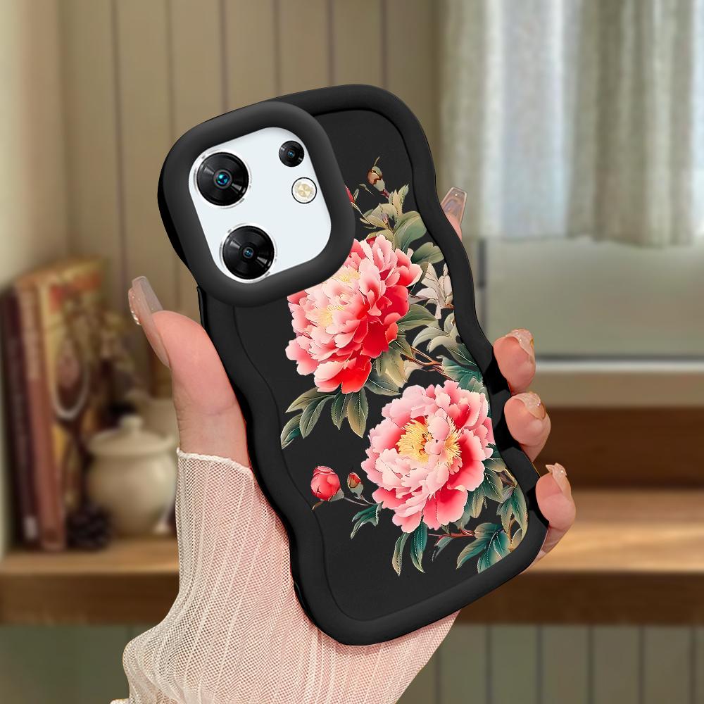 Big Wave Edge Soft Silicone Material Macaron Phone Case Shockproof Protective Rubber Casing for OPPO Reno Realme Infinix Tecno