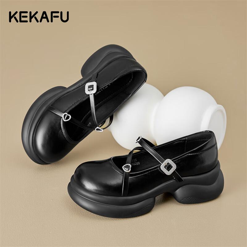 KEKAFU Women s Platform Mary Jane College Style Shoes 36