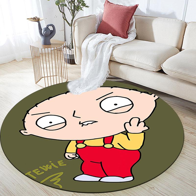 Cute Stewie Griffin Pattern Round rug,Carpet Rug for Living Room Bedroom Playroom ,Non-slip Floor Mat,Holiday Gifts and Birthday Gifts.