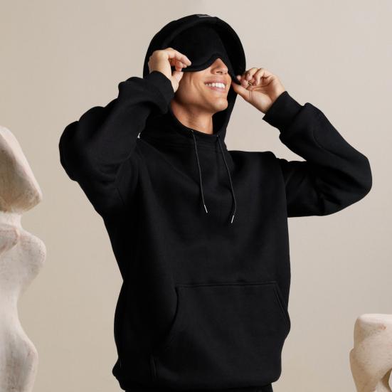 2Pcs/Set Airplane Mode Travel Hoodie Pullover Hoodie with Built-in Eye