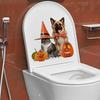Toilet Sticker Pumpkin Spider Witch Hat Bowknot Removable Self-adhesive Waterproof PVC Bathroom Wall Art