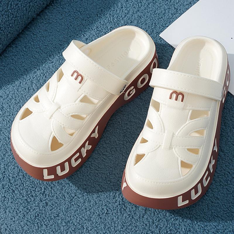 

Fashion Kidmi Women s Slippers Summer New Thick-soled Soft-bottomed Sandals Stylish Slip-on Casual Cave Shoes Comfortable Beach Sandals 36-37