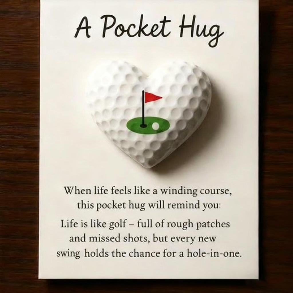 Pocket Heart Cards Golf Theme Encouragement Decoration Sports Greeting Cards for Thanksgiving Mother's Day Valentines Birthday