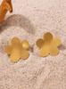 Qiong Yao Stainless Steel 18K Gold Electroplated Irregular Geometric 3D Stud Earrings