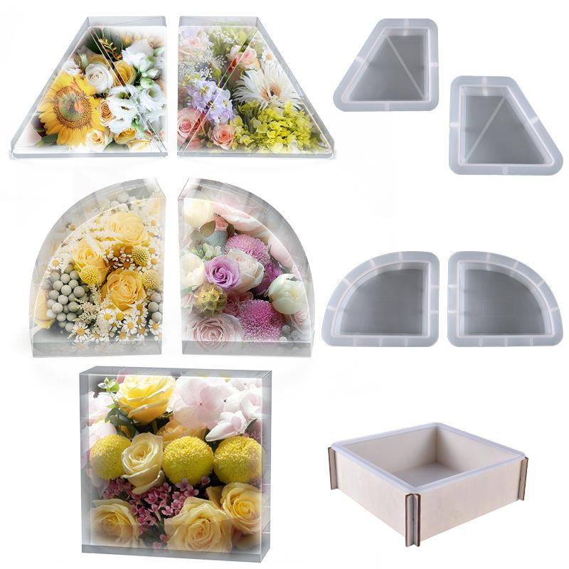 Round Heart Moon Cloud Star Christmas Tree Hexagonal Silicone Mold Epoxy Resin For Tray Base Bookshelf Ornaments Table Ornaments